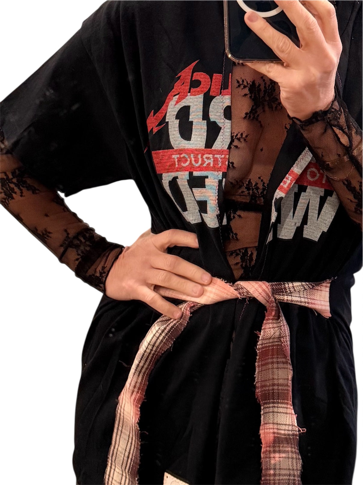 Metallica split belted tee