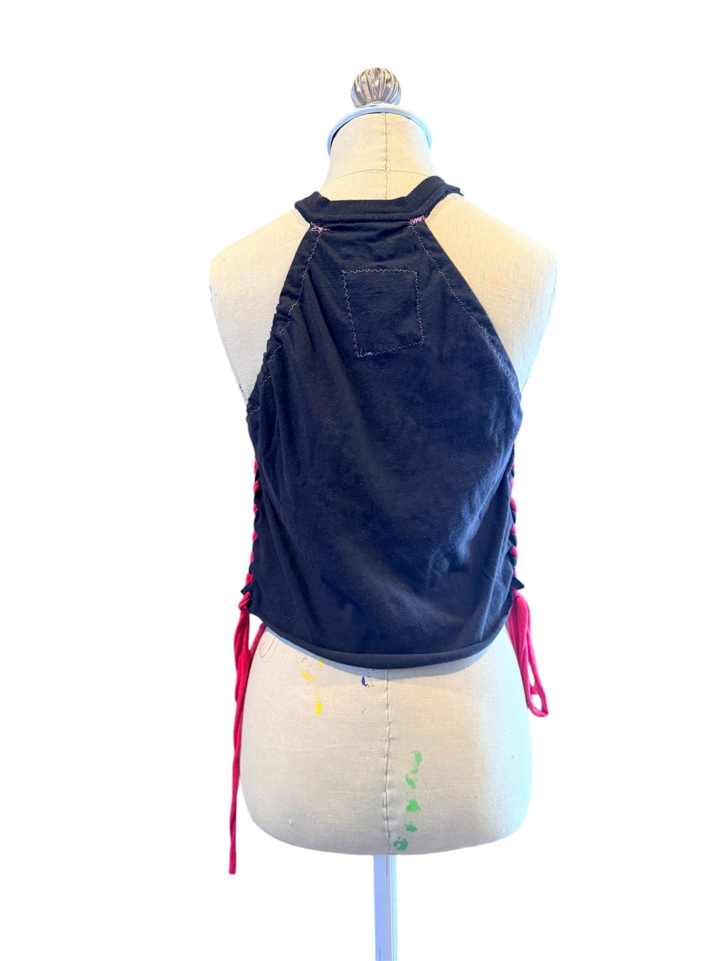 Rolling Stones halter with laced sides