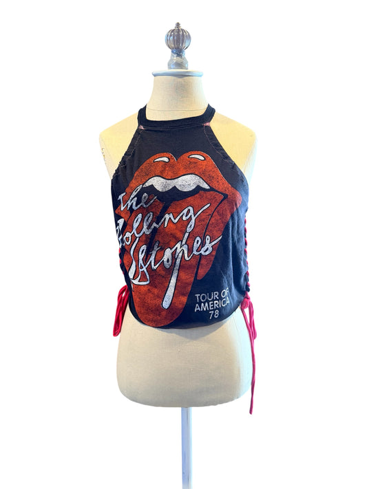 Rolling Stones halter with laced sides