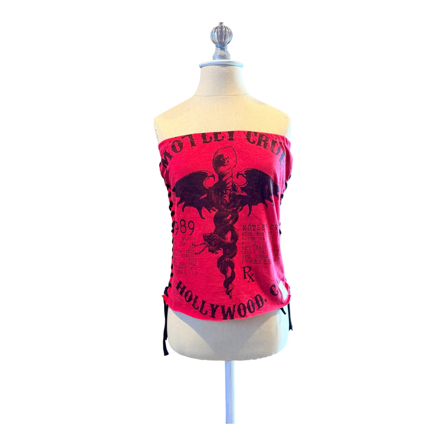 Motley Crue Tube Top with laced sides