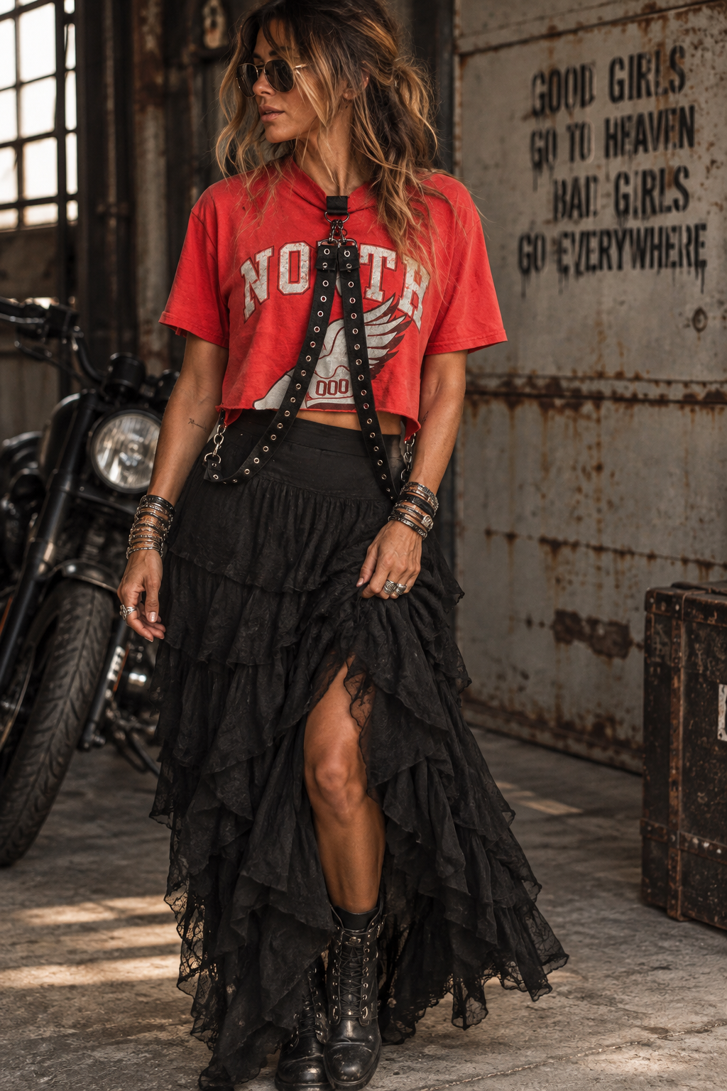 Vintage tee with straps