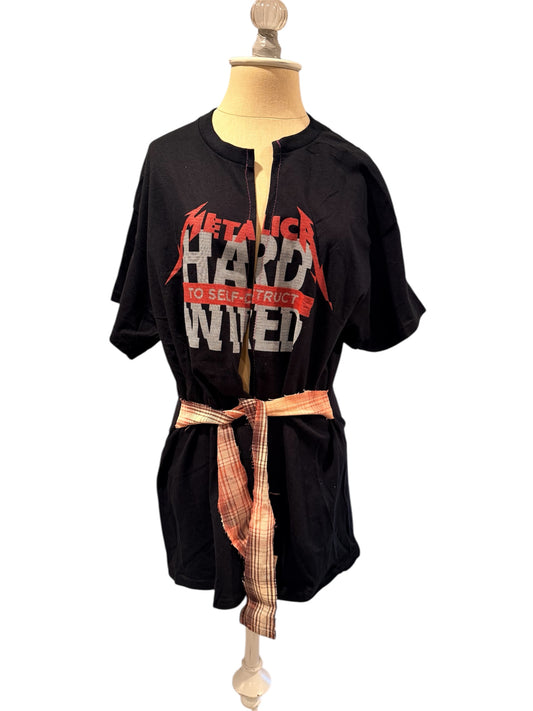 Metallica split belted tee